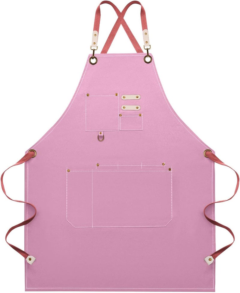 Dulabi Apron, Adjustable Chef Apron for Women and Men with Large Pockets, Cooking Kitchen Apron with Back Straps - Image 1